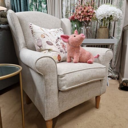 Finchley Chair in End of Line Laura Ashley Deepdale Dove Wool Fabric